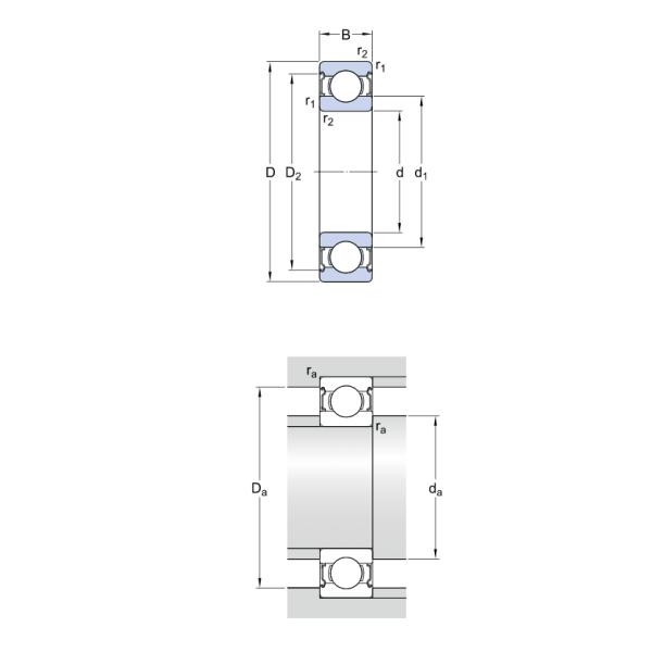 Ntn Single Row Deep Groove Ball Bearing / Gcr15 Diameter Bearing 6202