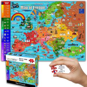Wholesale Color Europe Map 1000 Piece Paper Jigsaw Puzzle For Kids 12+ Teens Adults Families from china suppliers