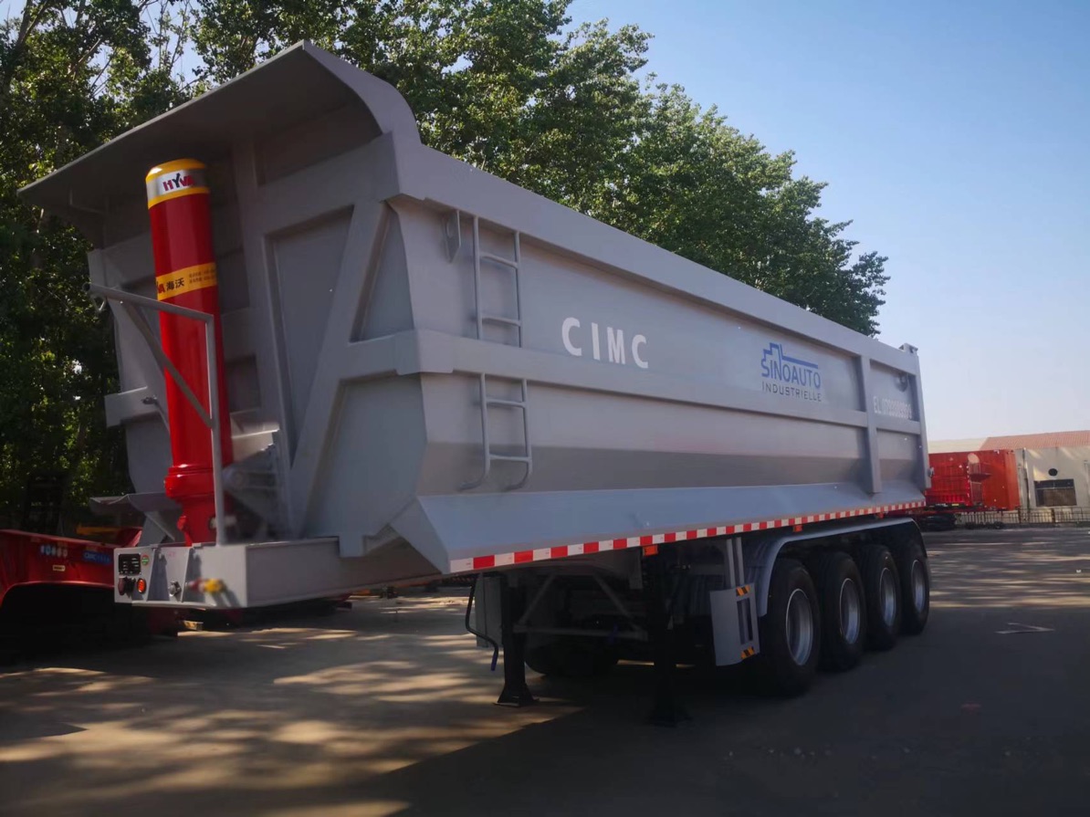 CIMC 40 Cubic Side Tipper End Dump Truck Trailer 3-Axis Steel Semi-Trailer