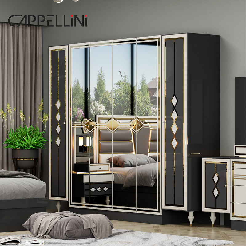 Wooden Modern Double Leather King Size Bed Set Home Furniture Modular Wood Queen Full Luxury Bedroom Sets Furniture
