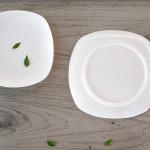 5 Inch Square White Porcelain Dinnerware Dishwasher Safe