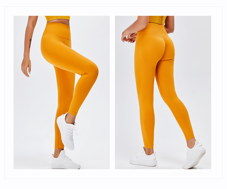 ZHIHUI Squat Proof OEM Warm High Waisted Leggings Orange Tights Womens Mustard