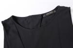 100% Polyester Ladies Dress Clothing Sleeveless Black Short Dress Casual