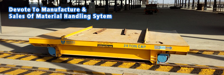 20 ton cable drum power electric flat Rail Transfer Cart on factory warehouse rails