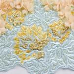 Distinctive 3D Floral Lace Handwork Decoration Lace Fabric For Dress