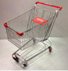 Wholesale 60L Four Wheel Shopping Trolley Grocery Store Carts Low Carbon Steel from china suppliers