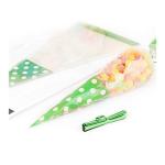 Cone Shaped Cellophane Candy Bags , Clear Plastic Birthday Party Treat Bags