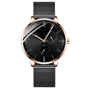 Wholesale Casual Men'S Luxury Stainless Steel Watches Jewelry Buckle Mineral Tempered Glass Mirror from china suppliers