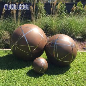 Wholesale WONDERS Corten Steel Sculpture Outdoor Spherical Garden Sculpture from china suppliers