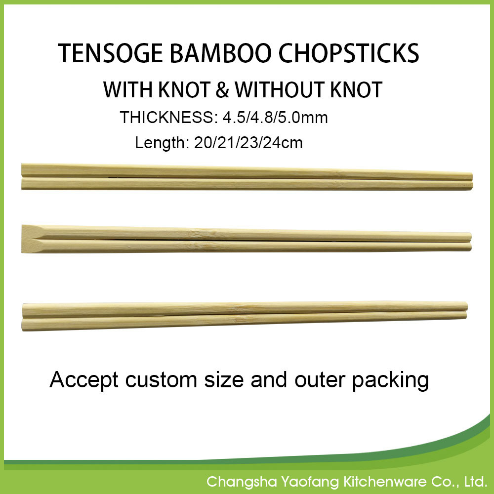 Disposable 24cm Natural Tensoge Bamboo Chopsticks