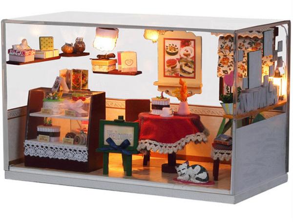 Dollhouse, DIY Lights House, Wooden Model, Education Romantic Full House,