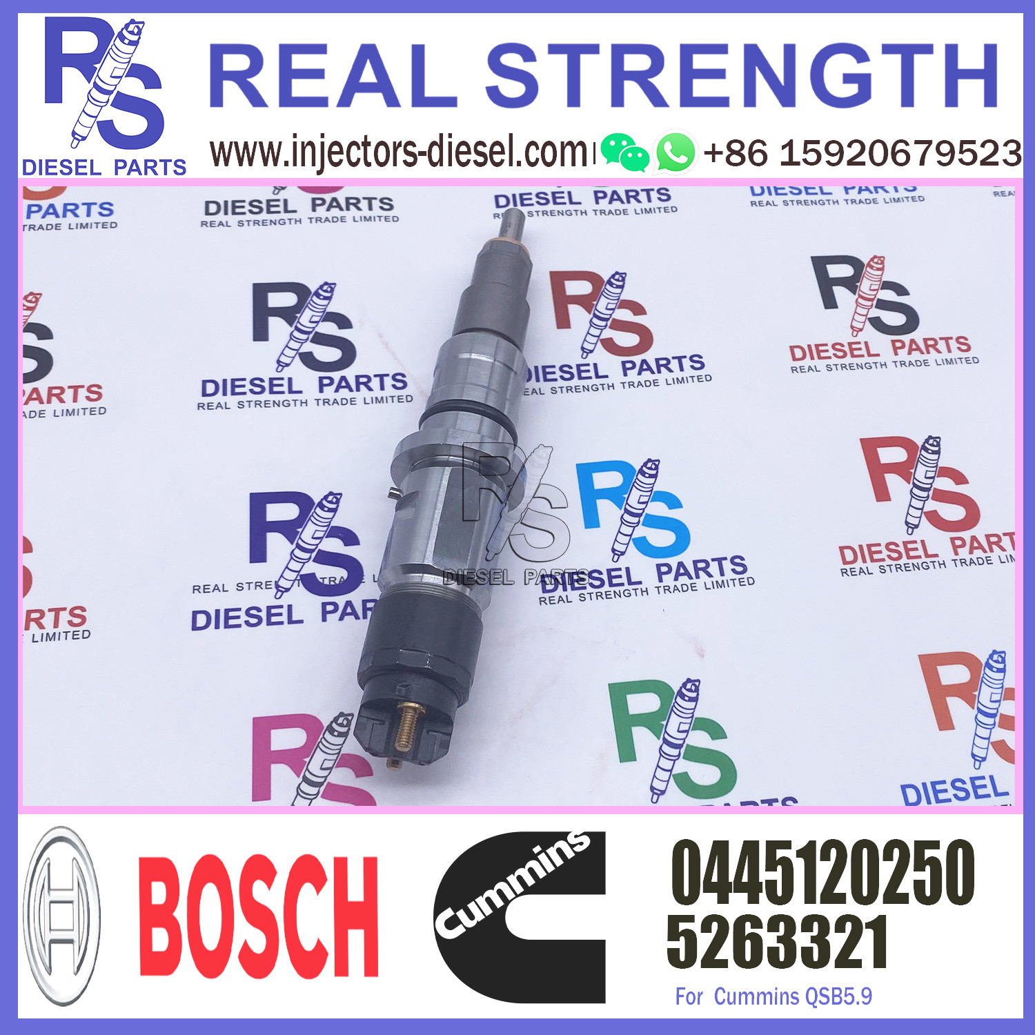 OEM new QSB5.9 diesel engine parts fuel injector 5263321 4983267 3977081 0445120250