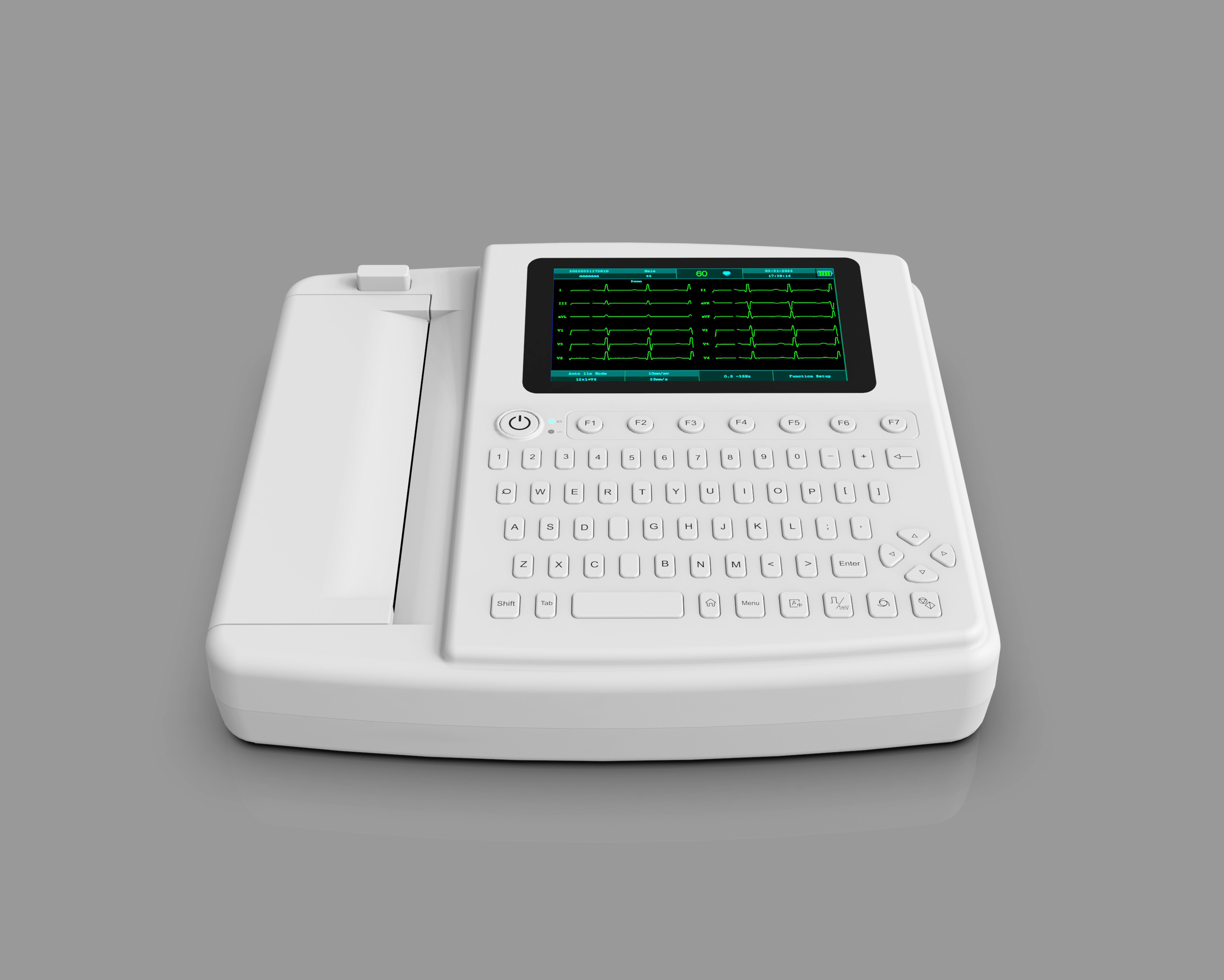 Full Keyboard Hospital Electrocardiogram EKG Machine With Printer
