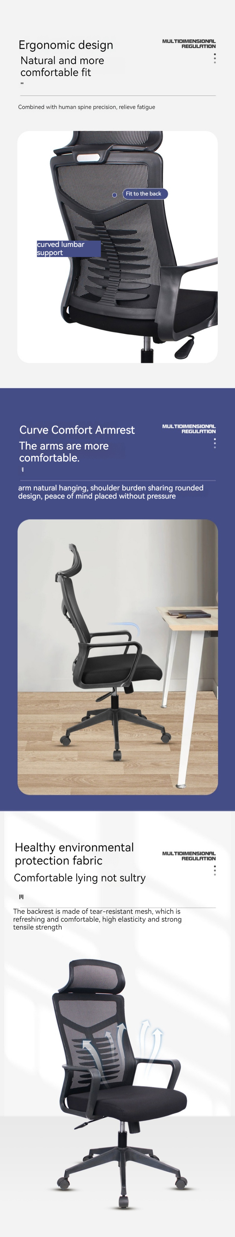 Breathable Mesh Recliner Chair for Comfortable and Healthy Office Sitting