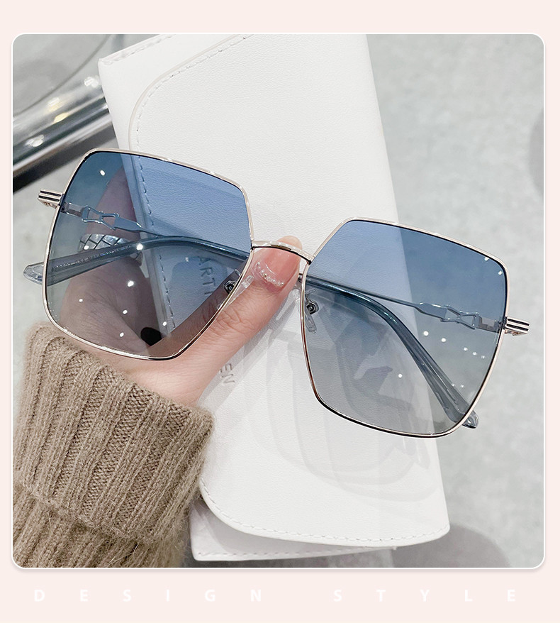 UV400 Protection Metal Frame Sunglasses Gradient Lens For Women