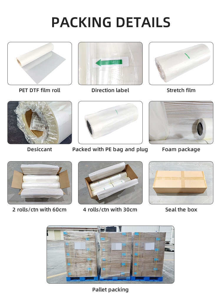Customizable DTF Film Heat Transfer PET Film A3 Rolling Size Colorful