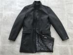 Cavalry Twill Mens Medium Trench Coat Black Color Zip Through Funnel Collar