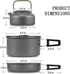Stainless Steel Camping Outdoor Cookware Mess Kit Set, Folding Cookset Camping