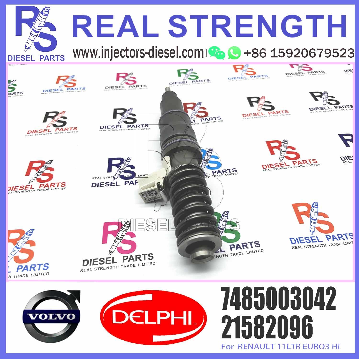 High Quality Auto Parts common rail fuel injector 20555521 7485003042 7485003949 BEBE4D35002 for RENAULT 11LTR EURO3 HI