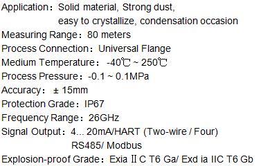 high frequency accuracy 26 ghz radar water level transmitter