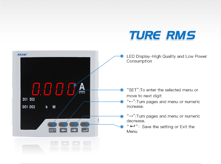 Factory bottom price RH-DA21 ampere meter Single Phase Digital Analog Ampermeter