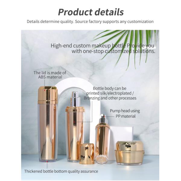 Acrylic Plastic Bottle 40ml / 100ml Lotion Bottles Empty For Luxury Skincare Cosmetic Packaging