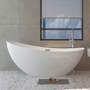 Wholesale 80cm Height Acrylic Free Standing Bathtub High Glossy White Soaking Tub from china suppliers