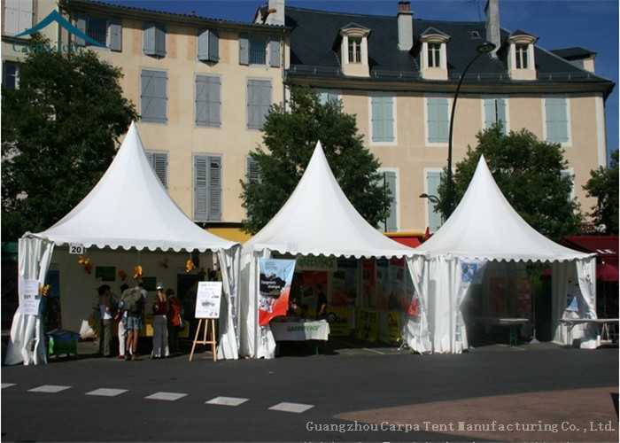 Fabric Structures Hang Ceiling Pagoda Tents With White Canvas Sidewall
