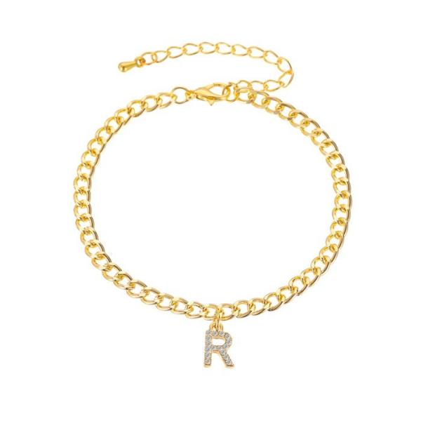 Personalized 18K Gold Plated Fashion Brass Cuban Link Chain Tennis Bracelet for