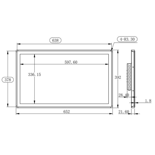 27 inch Widescreen Industrial Touch PC HMI Window IP65 Waterproof Embedded Industrial Panel PC