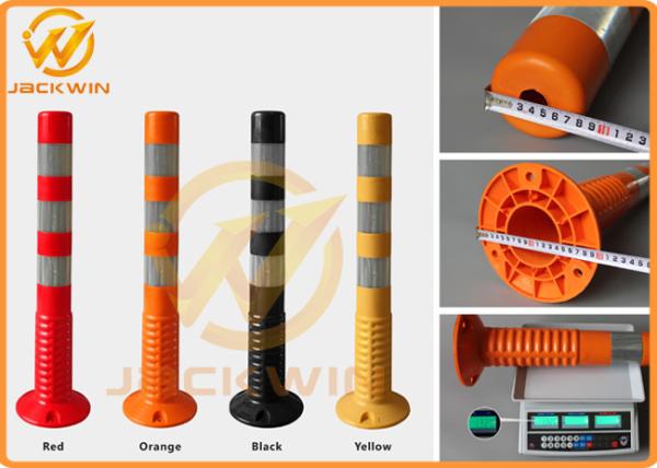 Road Safety Reflective Strip TPU 75cm Flexible Delineator Post For Hotel Parking