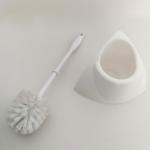 Strong Bristles Toilet Cleaner Brush Long Handle Economic White Holder