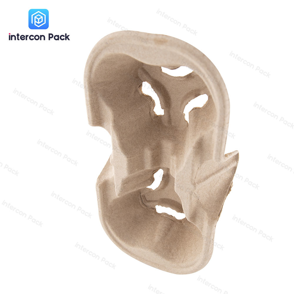 Renewable Pulp Molded Trays Takeaway Coffee Milk Tea Buffer Packing Material