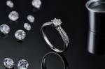 Minimalist Designs 9K Gold Jewelry , Moissanite 925 Silver Ring Set