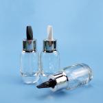 Skin Care Serum Cream Bottles 15ml 30ml 50ml Clear Green Glass Designs with