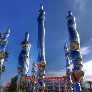 Wholesale Outdoor Modern Large Column Statue Stainless Steel Pillar Sculptures from china suppliers