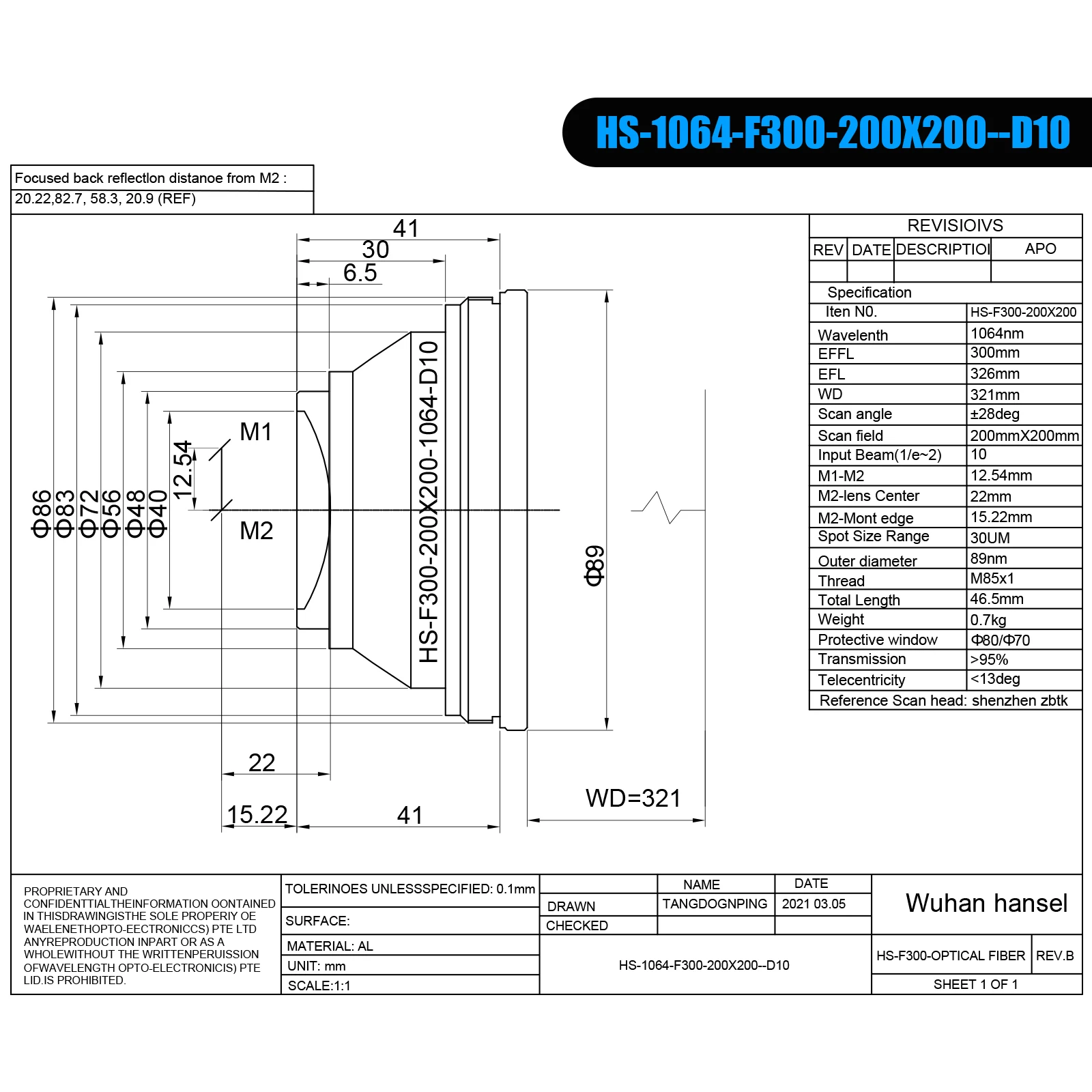 F-Theta 1064nm Laser Focus Lens 63-680mm For YAG Fiber Laser Galvo System