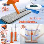 130cm Telescopic Cleaning Mop Handle Abs Material 12x36cm Frame Large