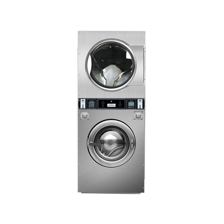 Hot Water Cleaning 15kg Coin Operated Washer Dryer Combo With Fully Automatic
