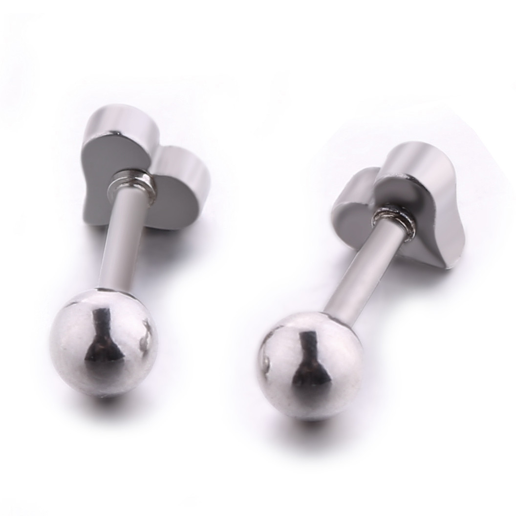 Europe hot sale body piercing jewelry heart shaped stud earrings for women