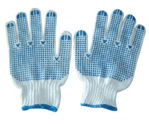 Wholesale Double Side PVC Dotted Cotton Gloves 10 Gauge Bleached Cotton Impact Gloves from china suppliers