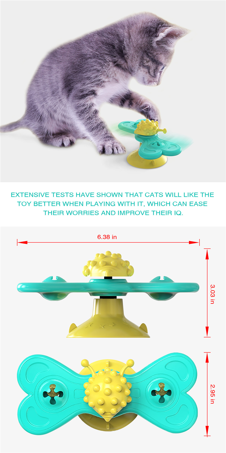 Pet Products Cat Toothbrush Multifunctional Interactive Windmill Catnip Toy