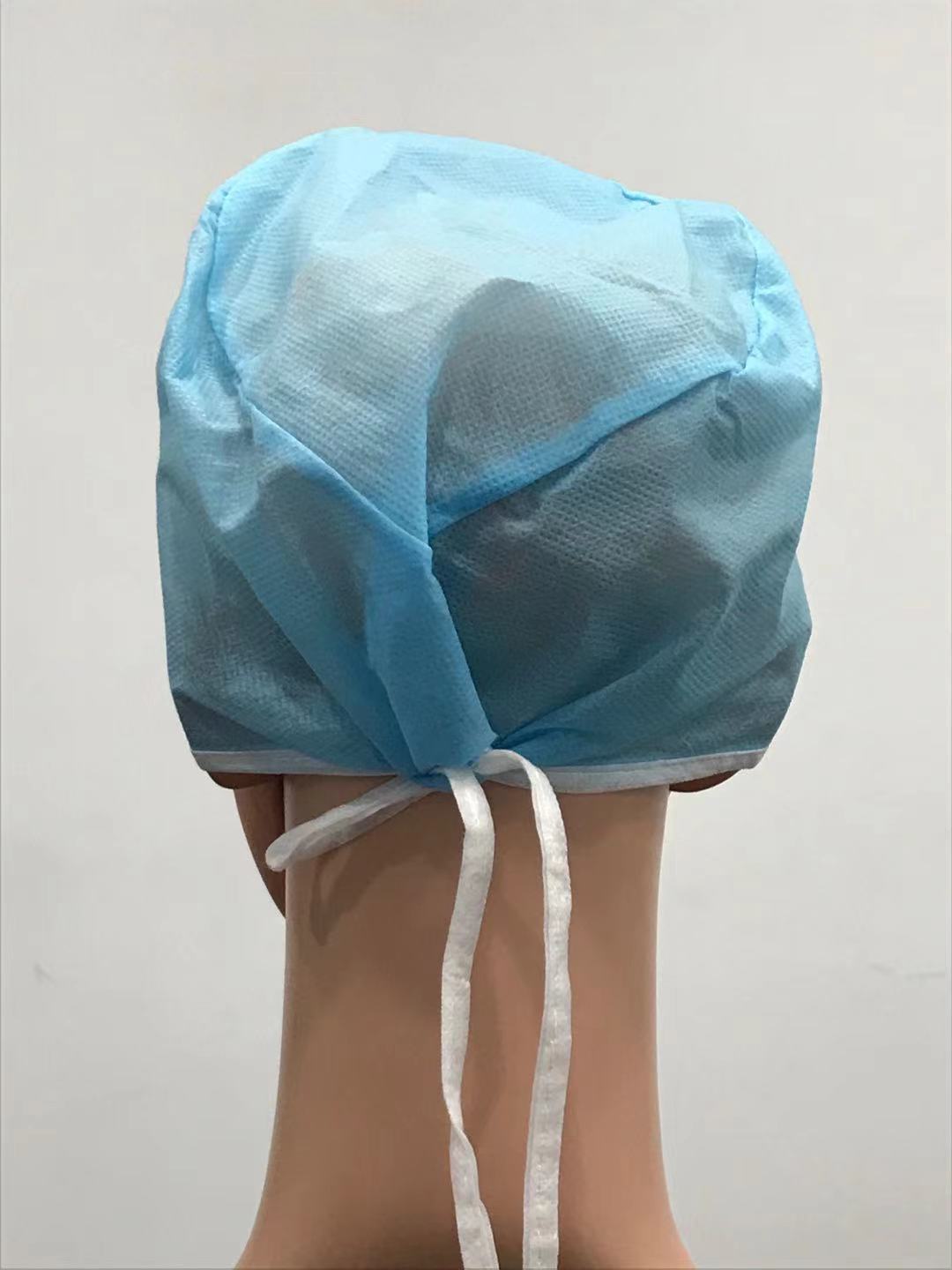 S&J Disposable non woven SMS medical bouffant doctor cap elastic disposable cheap surgical caps