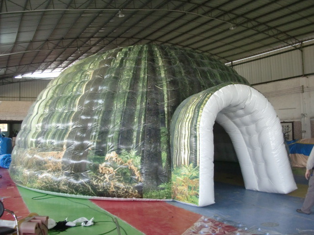 Outside Airtight Printed Camping Inflatable Tent With UV - Resistance