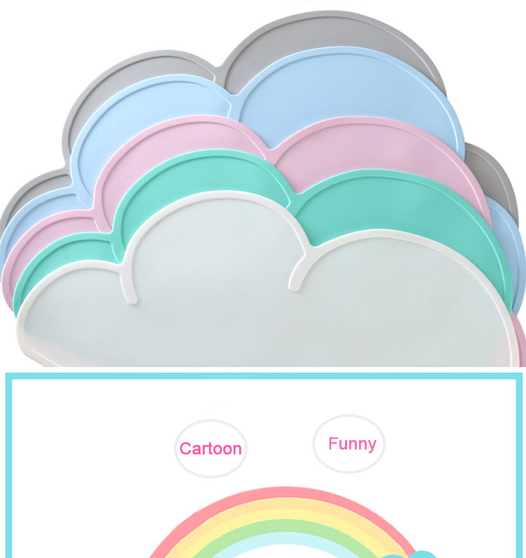 Anti Overflow Washable Reusable Silicone Food Placemat Baby Thick Silicone Placemats