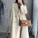 Winter Mongolian Cashmere Overcoat Luxury Ladies Long Alpaca Wool Trench Coat