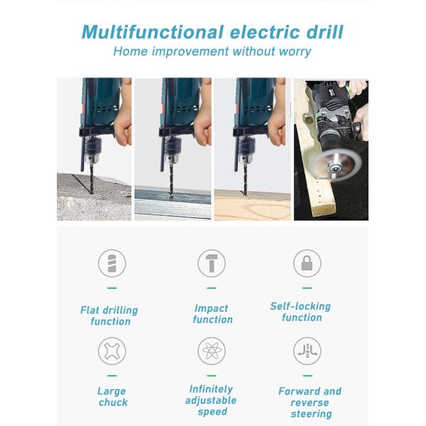 720W Corded Power Drill Drivers 28 Pcs Multi Speed For Wall Wood Metal