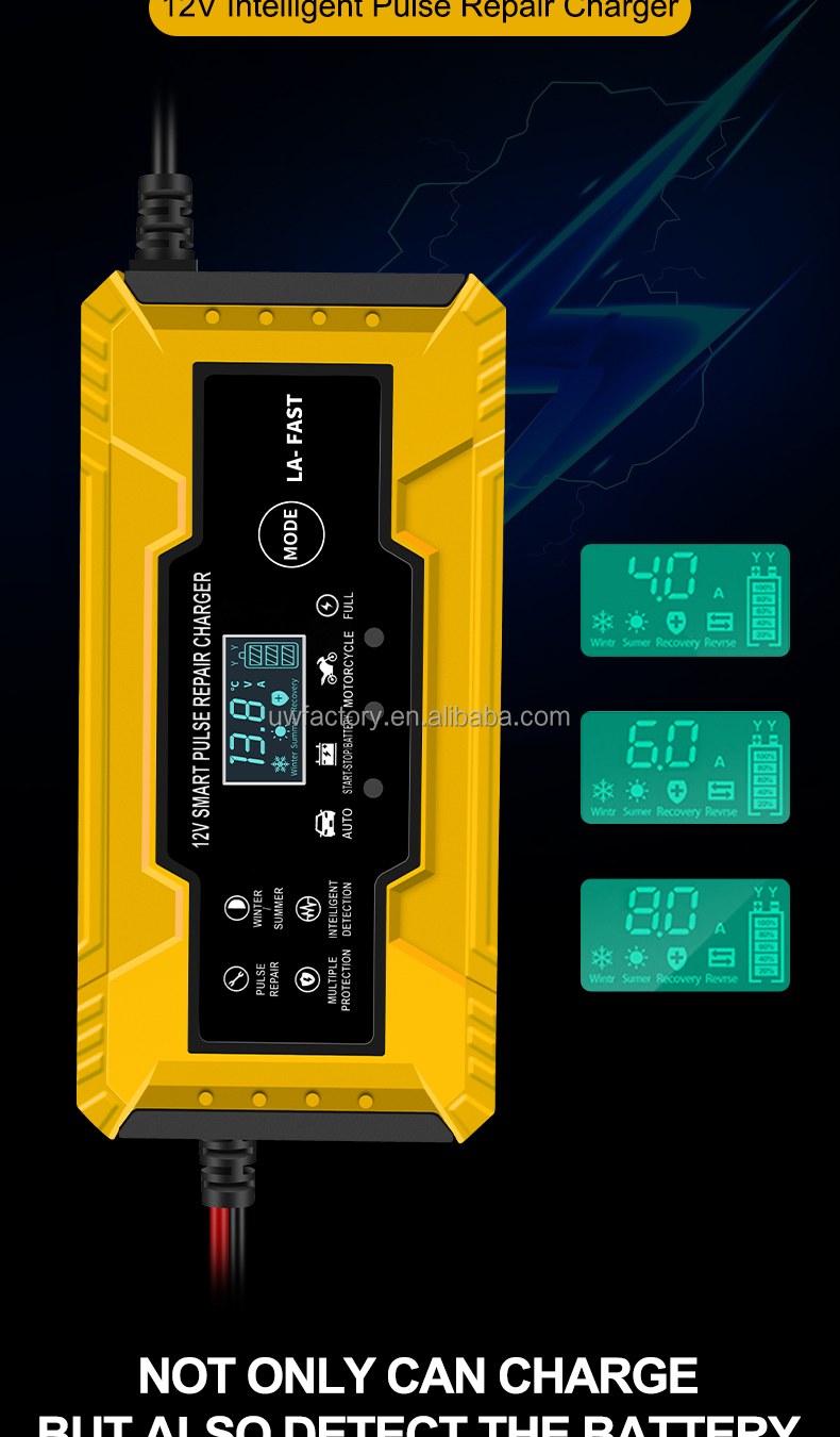 CAR CHARGER Intelligent Maintenance Battery Charger for AGM and GEL Batteries 12V/24V Output