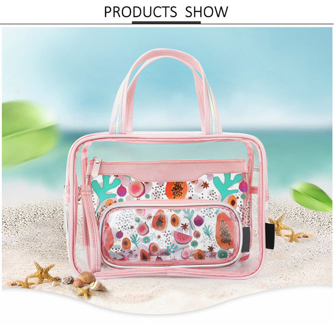 Wholesale PVC Transparent Makeup Bag Set 3 Pieces Organizer for Travel