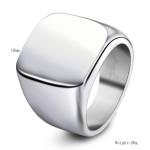 316L Men Gold Plated Finger Ring Geometric Silver Steel Ring Powder Coating
